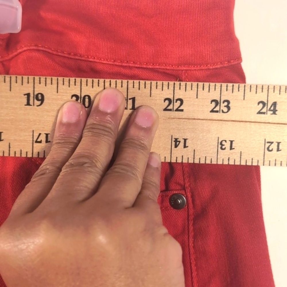 NWT Lane Bryant Girlfriend Shorts Red Plus Size 24 | Stretch Mid-Rise Denim - Picture 11 of 14